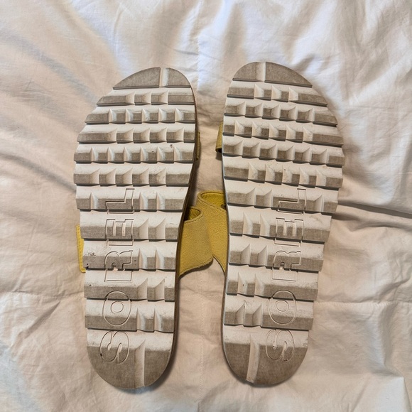 Sorel Yellow Slide Sandals with Buckle - Picture 3 of 3